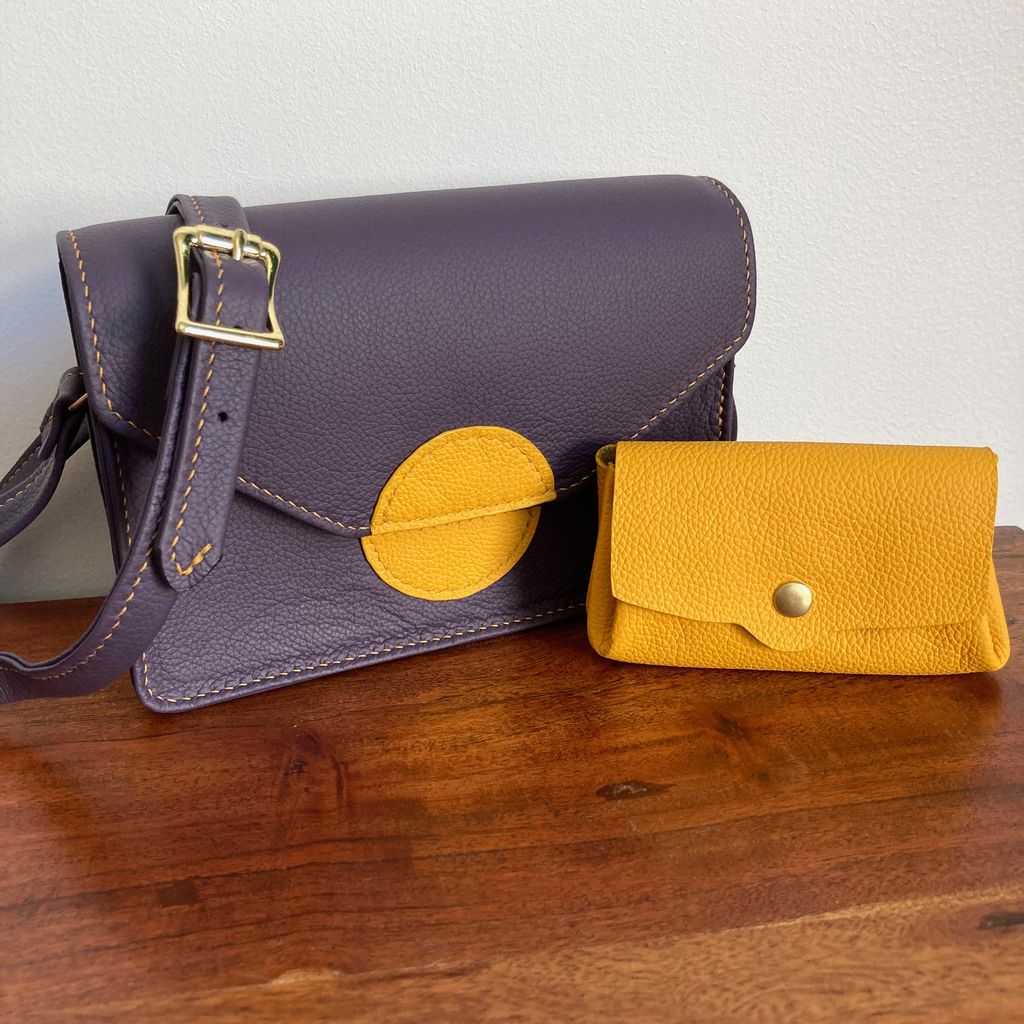 SIMONE & MOUSSA - Parure Sac à Main et Porte-Monnaie en Cuir