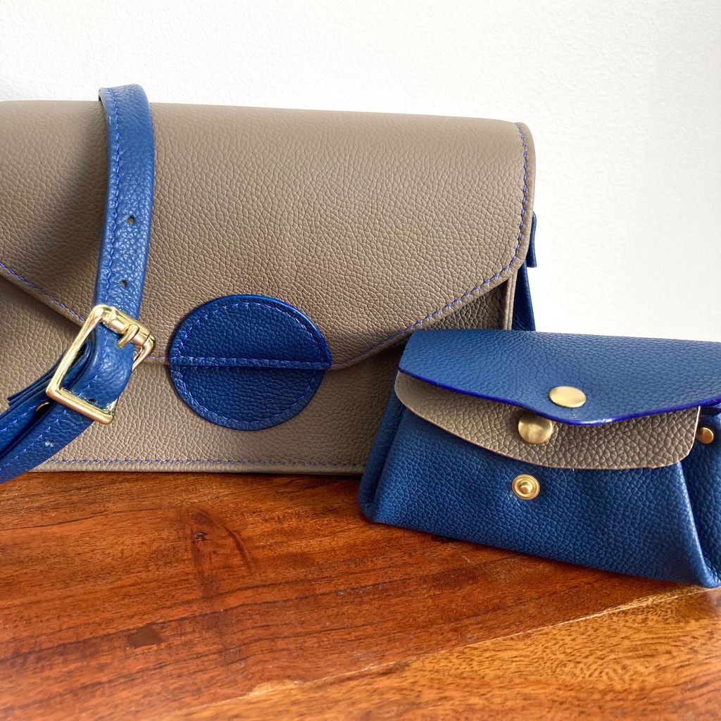 SIMONE & MOUSSA - Parure Sac à Main et Porte-Monnaie en Cuir