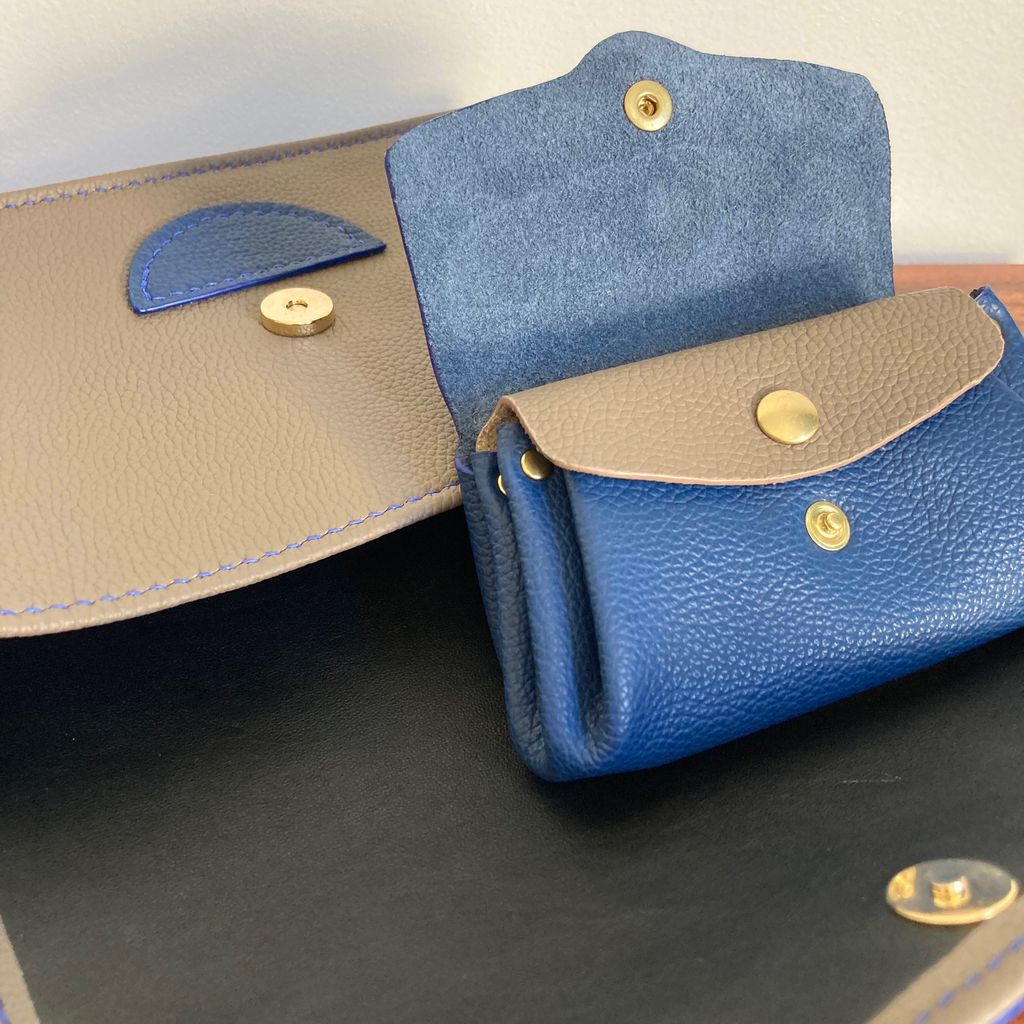 SIMONE & MOUSSA - Parure Sac à Main et Porte-Monnaie en Cuir