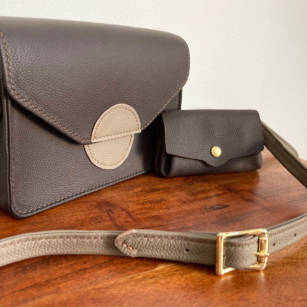 SIMONE & MOUSSA - Parure Sac à Main et Porte-Monnaie en Cuir