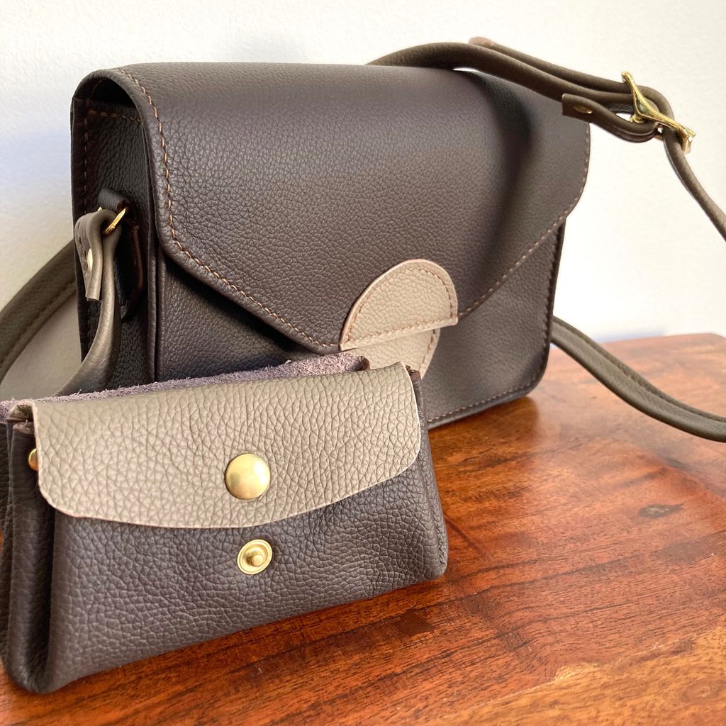 SIMONE & MOUSSA - Parure Sac à Main et Porte-Monnaie en Cuir