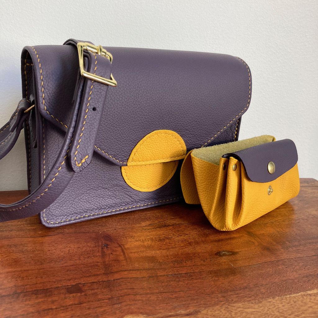 SIMONE & MOUSSA - Parure Sac à Main et Porte-Monnaie en Cuir