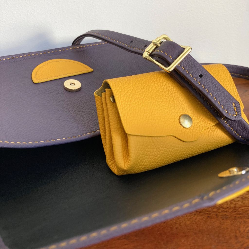 SIMONE & MOUSSA - Parure Sac à Main et Porte-Monnaie en Cuir